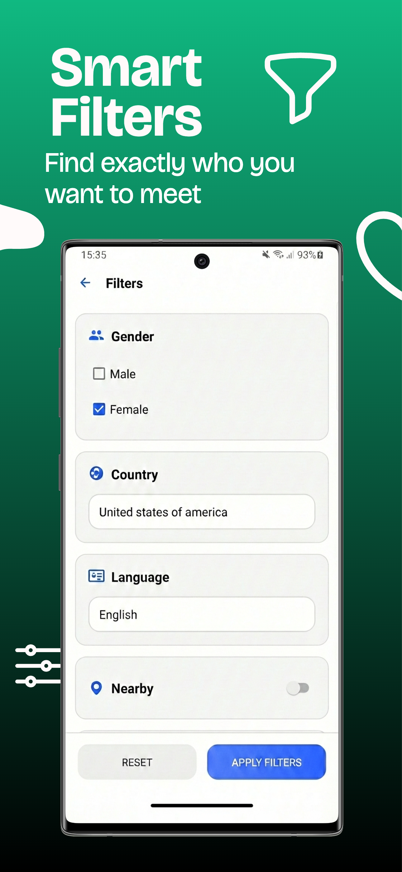 Chathub App smart filters on Android