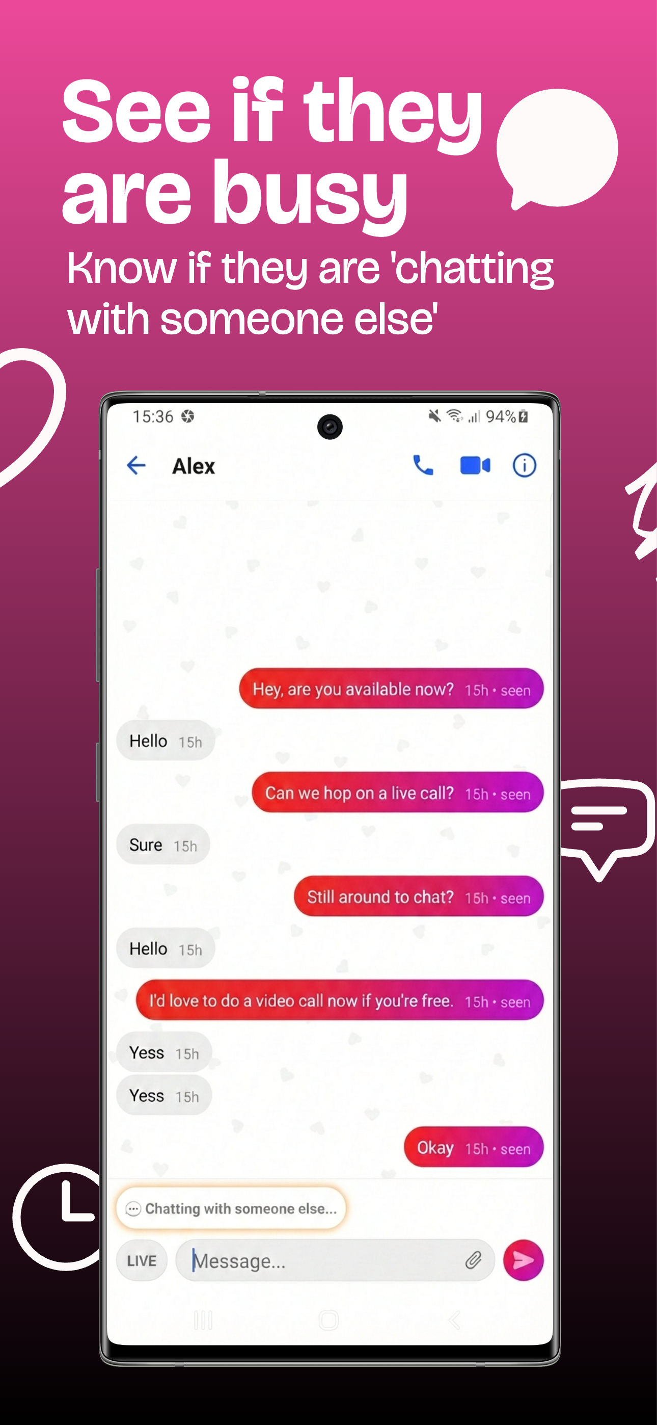 Chathub App activity status on Android